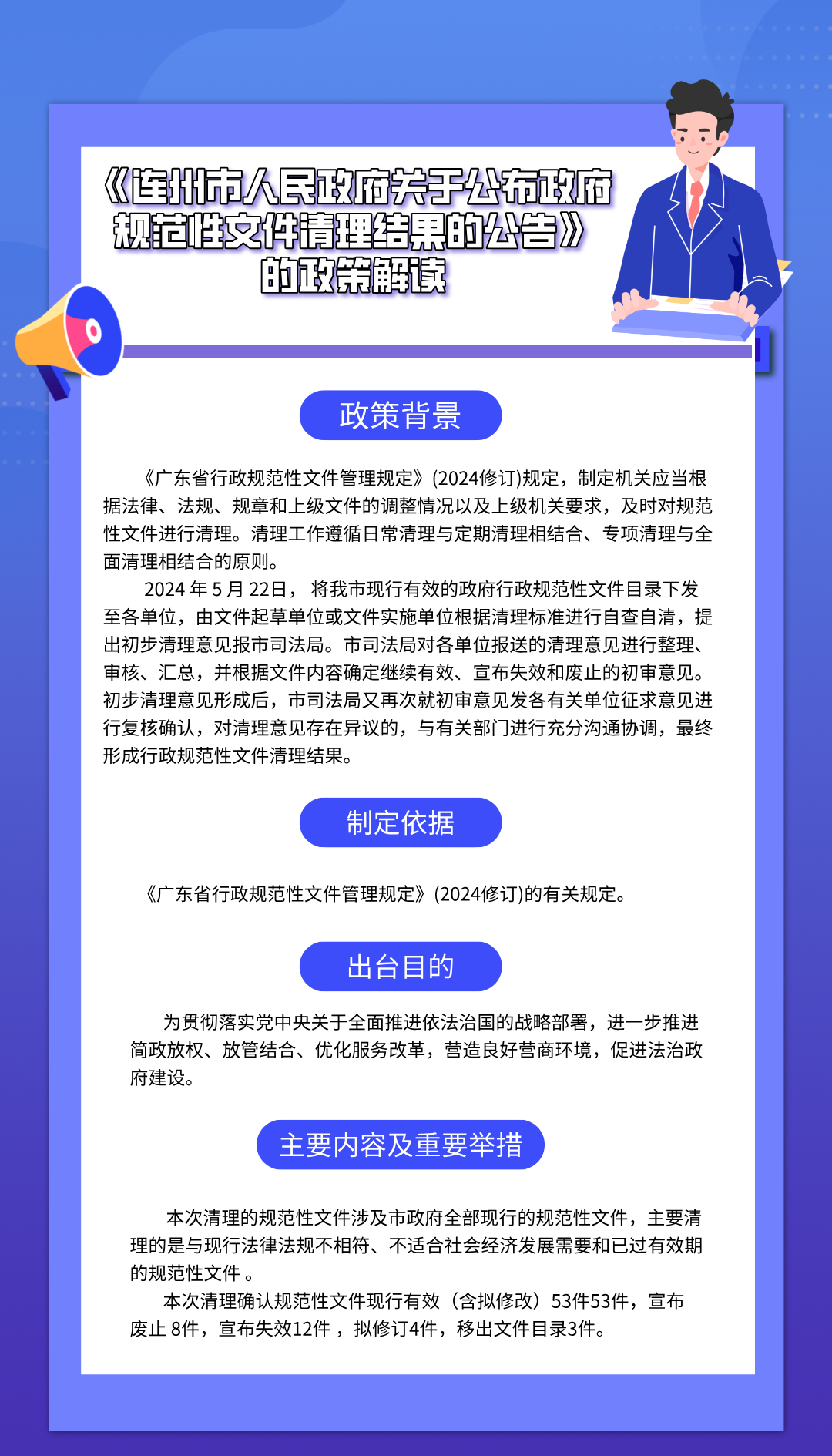 一圖解讀《連州市人民政府關(guān)于公布政府規(guī)范性文件清理結(jié)果的公告》.png